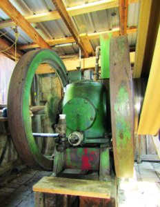 view of the running engine from behind.